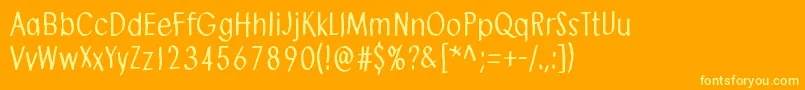 Czcionka SendMeAPostcard – żółte czcionki na pomarańczowym tle