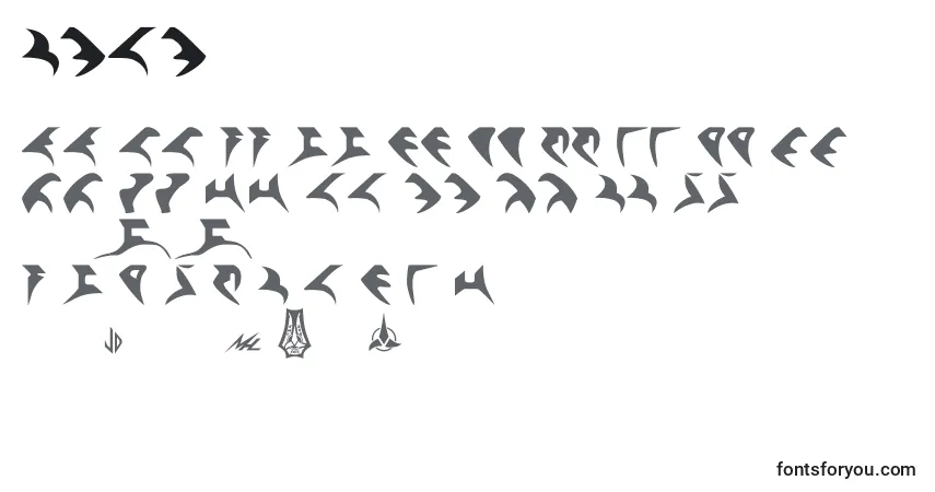 Czcionka Qonos – alfabet, cyfry, specjalne znaki