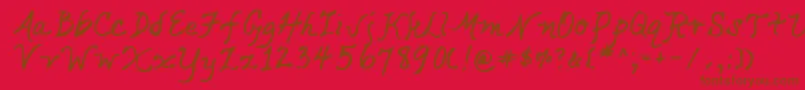 Lehn049 Font – Brown Fonts on Red Background