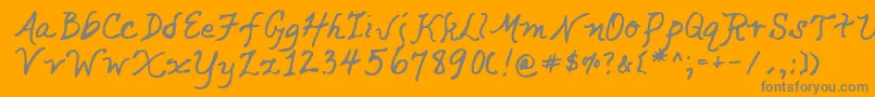 Lehn049 Font – Gray Fonts on Orange Background