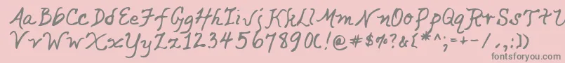 Lehn049 Font – Gray Fonts on Pink Background