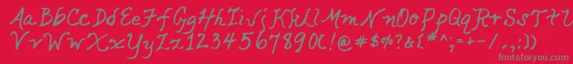 フォントLehn049 – 赤い背景に灰色の文字
