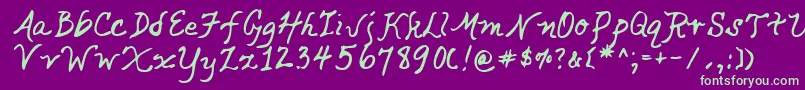 Lehn049 Font – Green Fonts on Purple Background