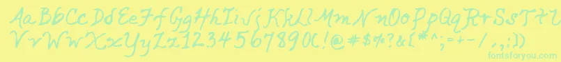 Lehn049 Font – Green Fonts on Yellow Background
