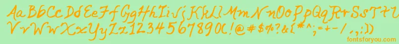 Lehn049 Font – Orange Fonts on Green Background