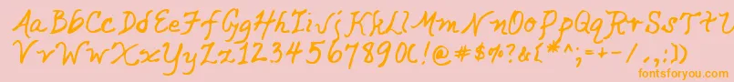 Lehn049 Font – Orange Fonts on Pink Background