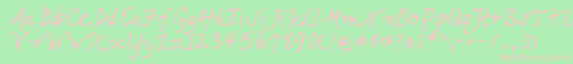 Lehn049 Font – Pink Fonts on Green Background