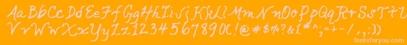 Lehn049 Font – Pink Fonts on Orange Background