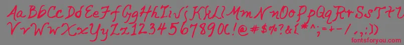 Lehn049 Font – Red Fonts on Gray Background