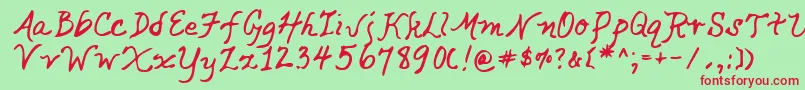 Lehn049 Font – Red Fonts on Green Background