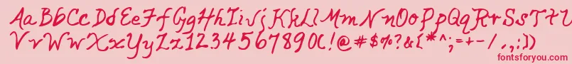 Lehn049-Schriftart – Rote Schriften auf rosa Hintergrund