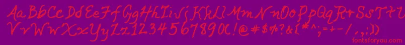 Lehn049 Font – Red Fonts on Purple Background
