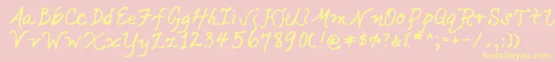 Lehn049 Font – Yellow Fonts on Pink Background