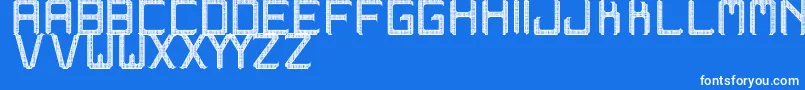 WestrangaSt-Schriftart – Weiße Schriften auf blauem Hintergrund