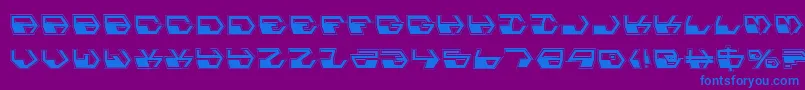 フォントDeranianPro – 紫色の背景に青い文字