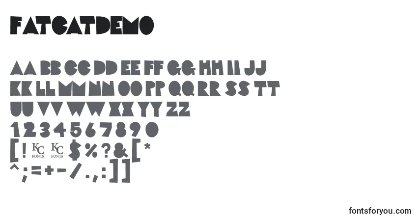 Fatcatdemo-fontti – aakkoset, numerot, erikoismerkit