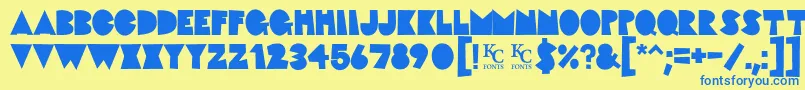 Fatcatdemo Font – Blue Fonts on Yellow Background