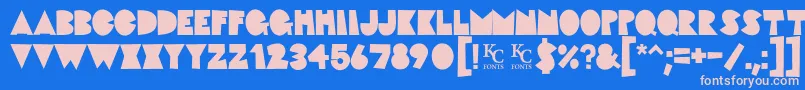 Fatcatdemo Font – Pink Fonts on Blue Background