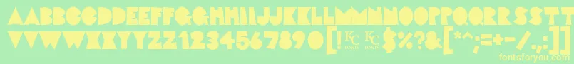 Fatcatdemo Font – Yellow Fonts on Green Background