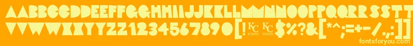 Fatcatdemo Font – Yellow Fonts on Orange Background