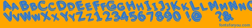 Unek Font – Blue Fonts on Orange Background