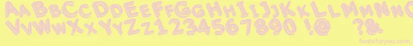 Unek Font – Pink Fonts on Yellow Background