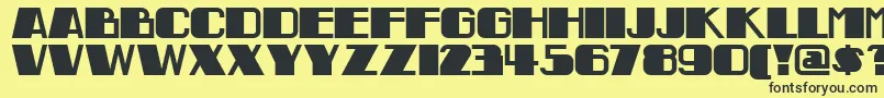 Fonte Indochinenf – fontes pretas em um fundo amarelo