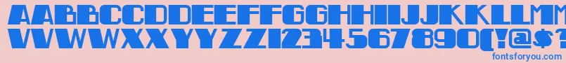 Indochinenf Font – Blue Fonts on Pink Background