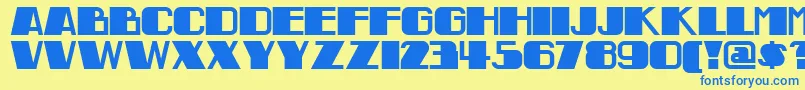 Indochinenf Font – Blue Fonts on Yellow Background