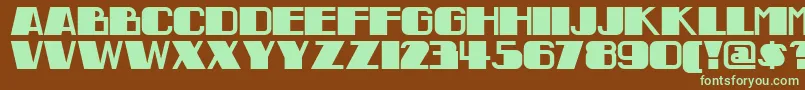 Indochinenf Font – Green Fonts on Brown Background