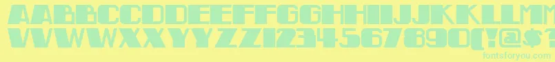 Indochinenf Font – Green Fonts on Yellow Background