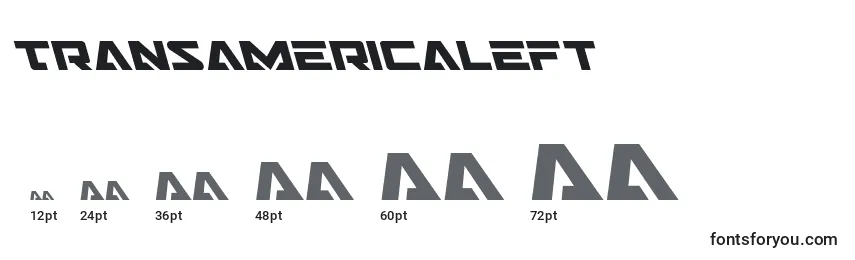 Размеры шрифта Transamericaleft