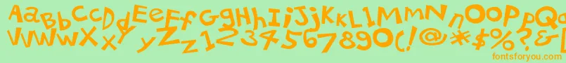 21KilobyteSalute Font – Orange Fonts on Green Background