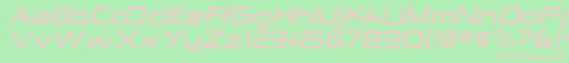 ZektonexBolditalic-fontti – vaaleanpunaiset fontit vihreällä taustalla