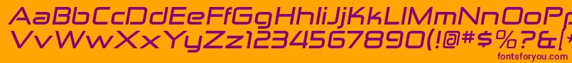 ZektonexBolditalic-fontti – violetit fontit oranssilla taustalla