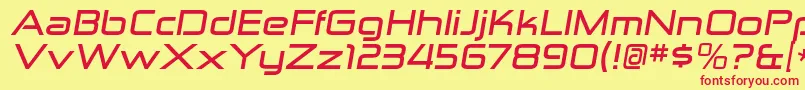 ZektonexBolditalic Font – Red Fonts on Yellow Background