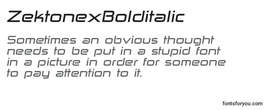 Schriftart ZektonexBolditalic