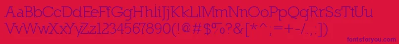 Weitere Informationen zur Nilland-Schriftart Nilland-Schriftart – Violette Schriften auf rotem Hintergrund