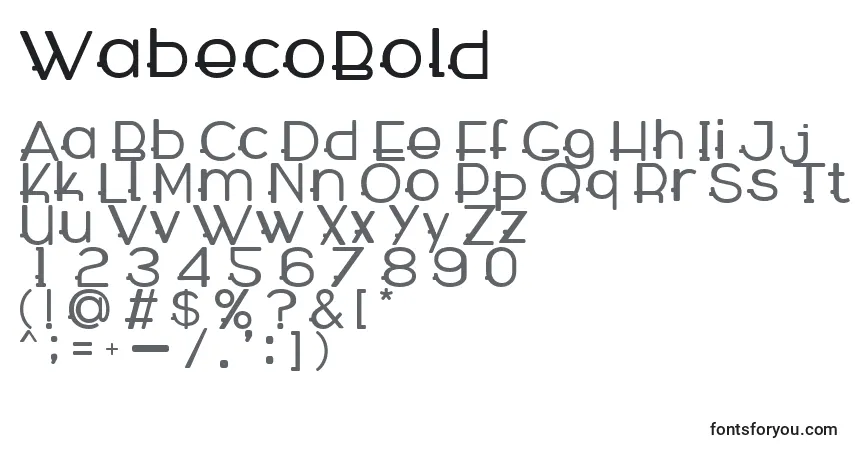 A fonte WabecoBold – alfabeto, números, caracteres especiais