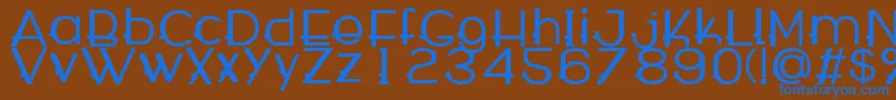 WabecoBold-Schriftart – Blaue Schriften auf braunem Hintergrund
