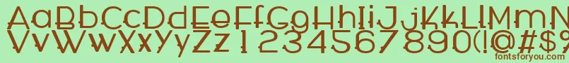 WabecoBold-fontti – ruskeat fontit vihreällä taustalla