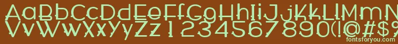 WabecoBold-fontti – vihreät fontit ruskealla taustalla