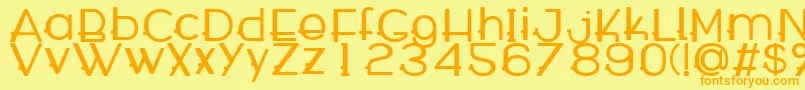 Czcionka WabecoBold – pomarańczowe czcionki na żółtym tle