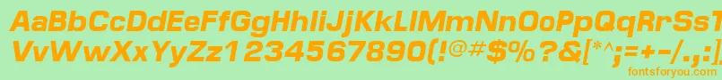 Police MinimaSsiBoldItalic – polices orange sur fond vert