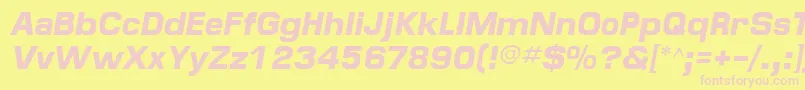MinimaSsiBoldItalic Font – Pink Fonts on Yellow Background