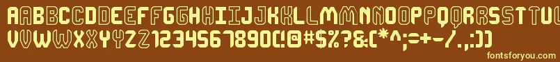 DhonjakoSt Font – Yellow Fonts on Brown Background