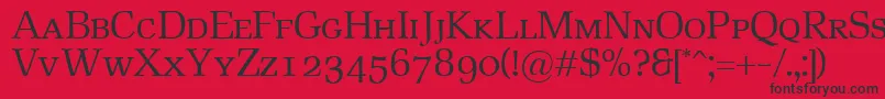 フォントRustikaSc – 赤い背景に黒い文字