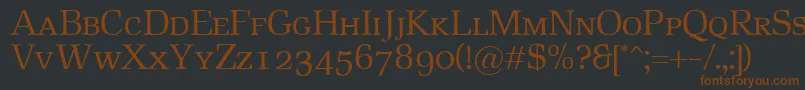 RustikaSc-fontti – ruskeat fontit mustalla taustalla