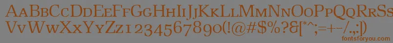 Więcej informacji o czcionce RustikaSc Czcionka RustikaSc – brązowe czcionki na szarym tle