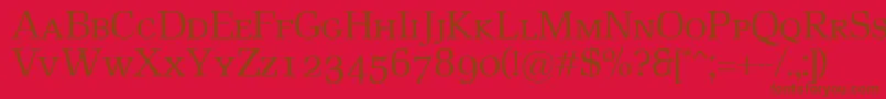 RustikaSc-Schriftart – Braune Schriften auf rotem Hintergrund